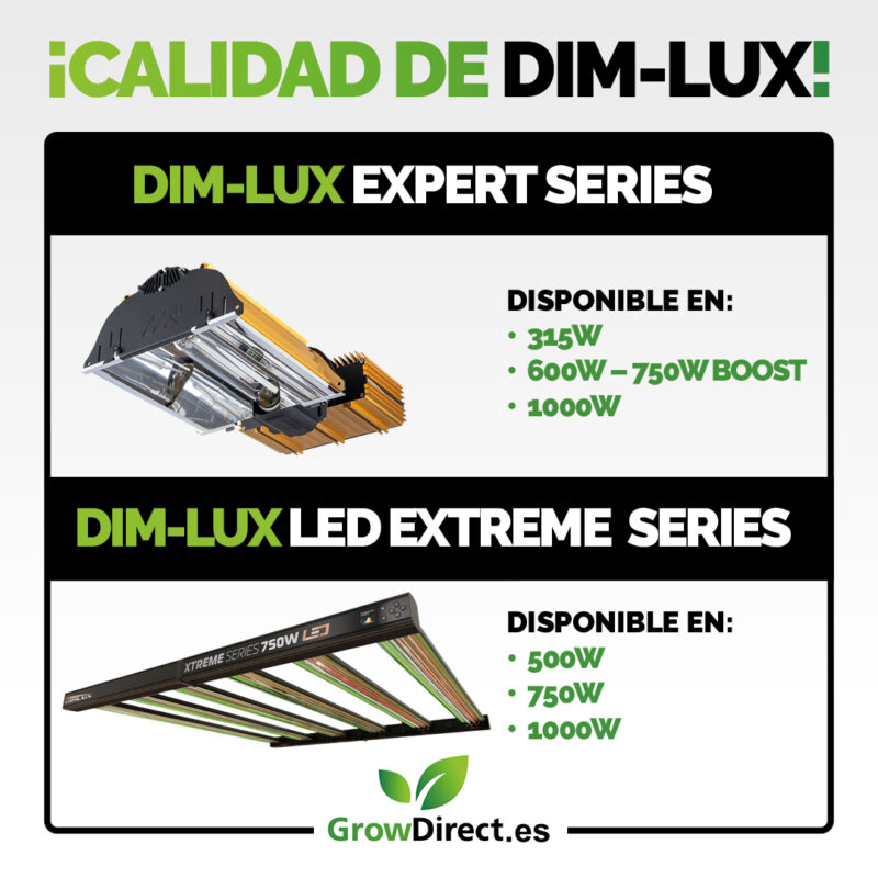 growdirect iluminacion dim lux expert series extreme series led hps banner